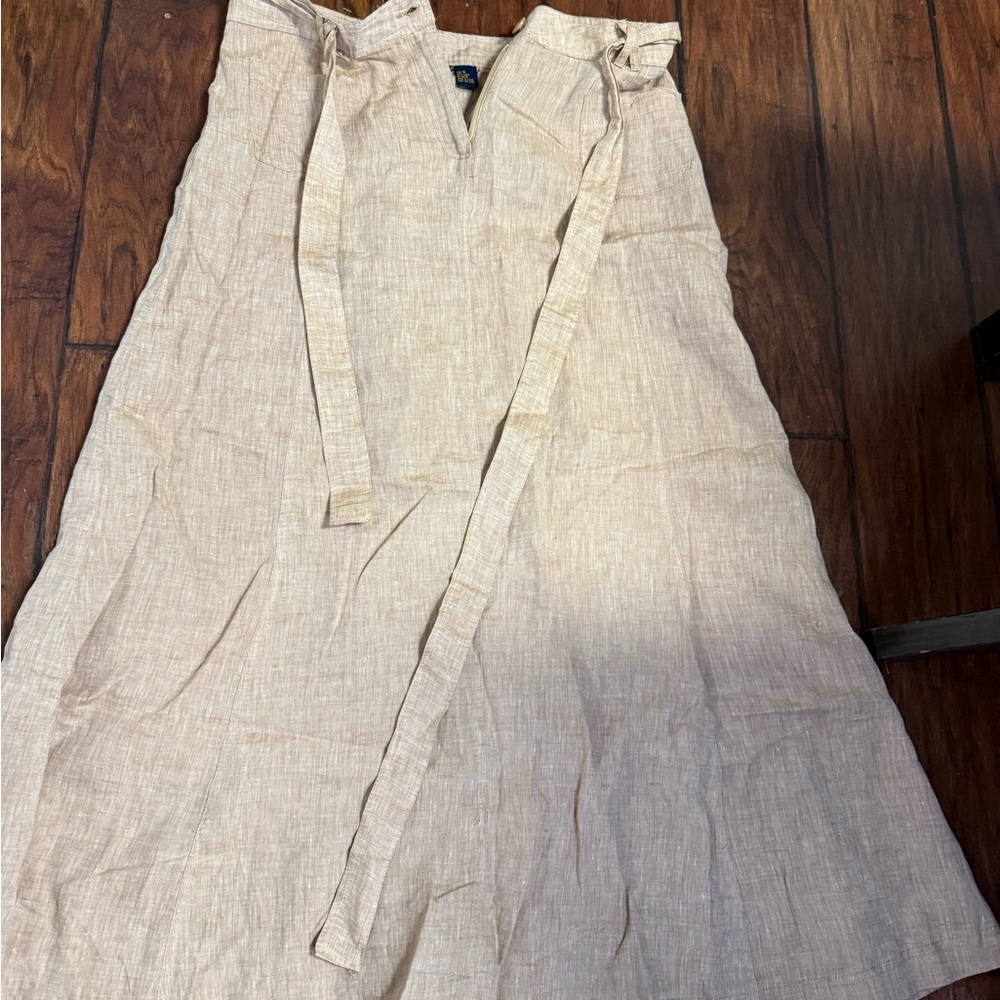 E-Cologie Beige Linen Maxi skirt. Size 16 NWT